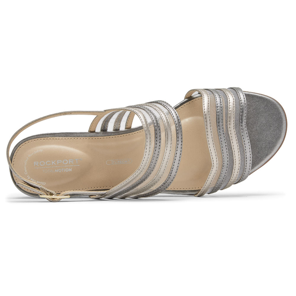 Rockport Singapore Womens Sandals - Total Motion Zandra Mesh Silver - TP3642587